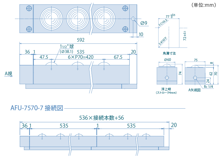 AFU-7570-7-series 標準品 寸法